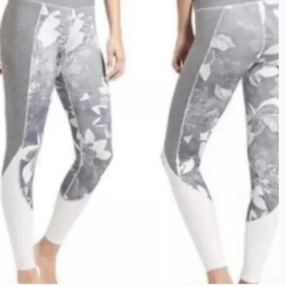 Athleta Pants - Athleta Grey and White Floral Leggings